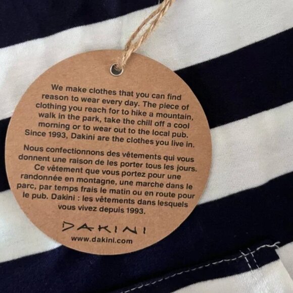Dakini Coverup or Casual Dress Outdoor Adventures New Tags M Navy White Stripe - Picture 3 of 11